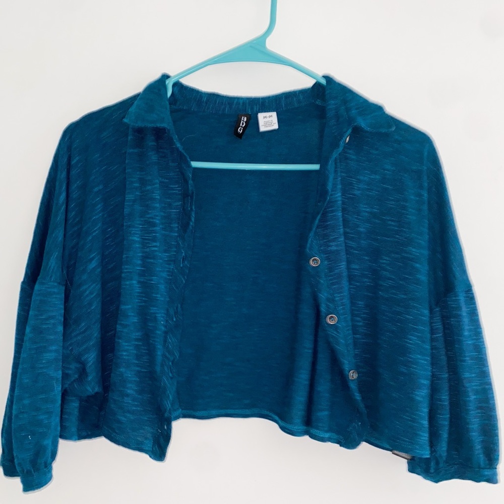 Blue Medium BDG cropped cardigan